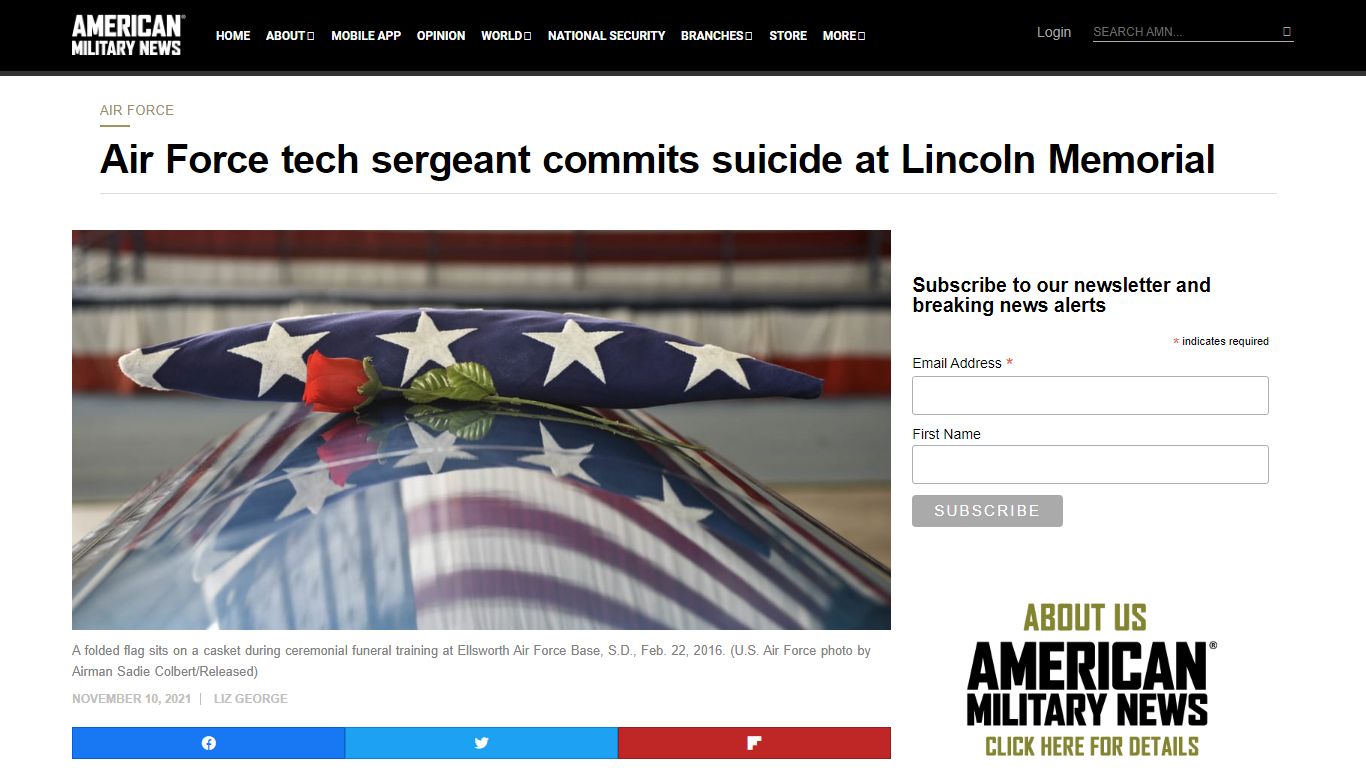 Air Force tech sergeant commits suicide at Lincoln Memorial